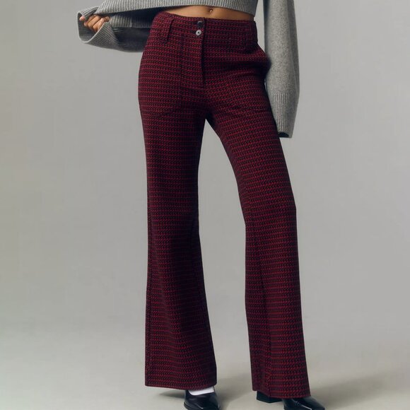 The Naomi High-Rise Wide-Leg Pants by Maeve: Mini Marled Houndstooth Edition